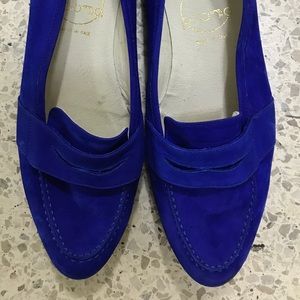 Vintage 1990s Paloma Blanca Blue Suede Loafers